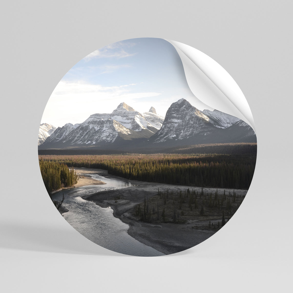 ECHOES OF NATURE'S SPLENDOR Peel and Stick Round Sticker