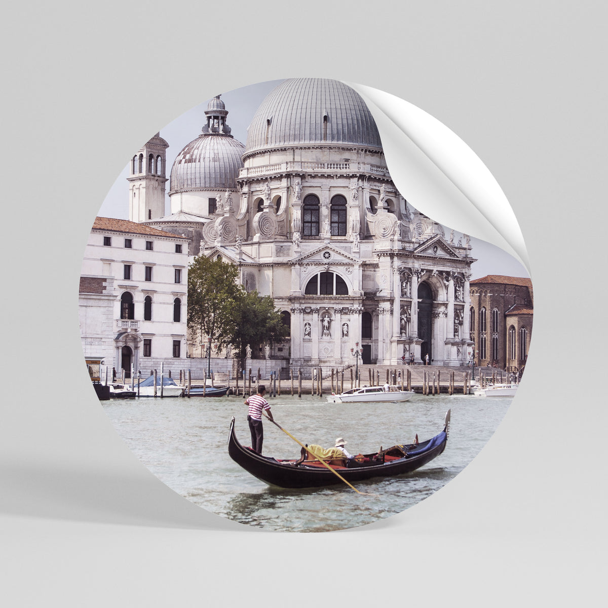 GONDOLA SERENADE Αυτοκόλλητη Αφίσα στρογγυλή
