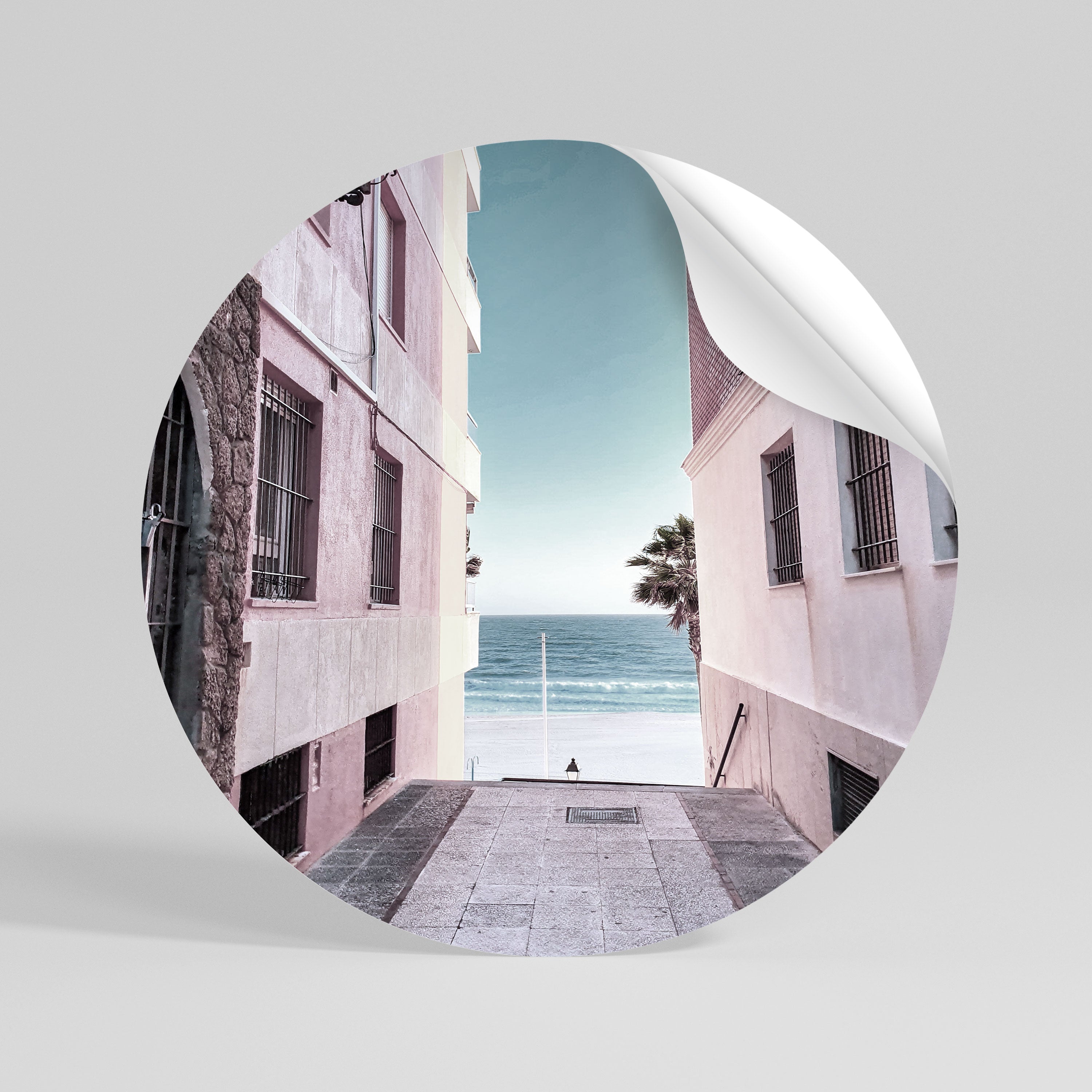 OCEAN'S WHISPER PATH Peel and Stick Round Sticker