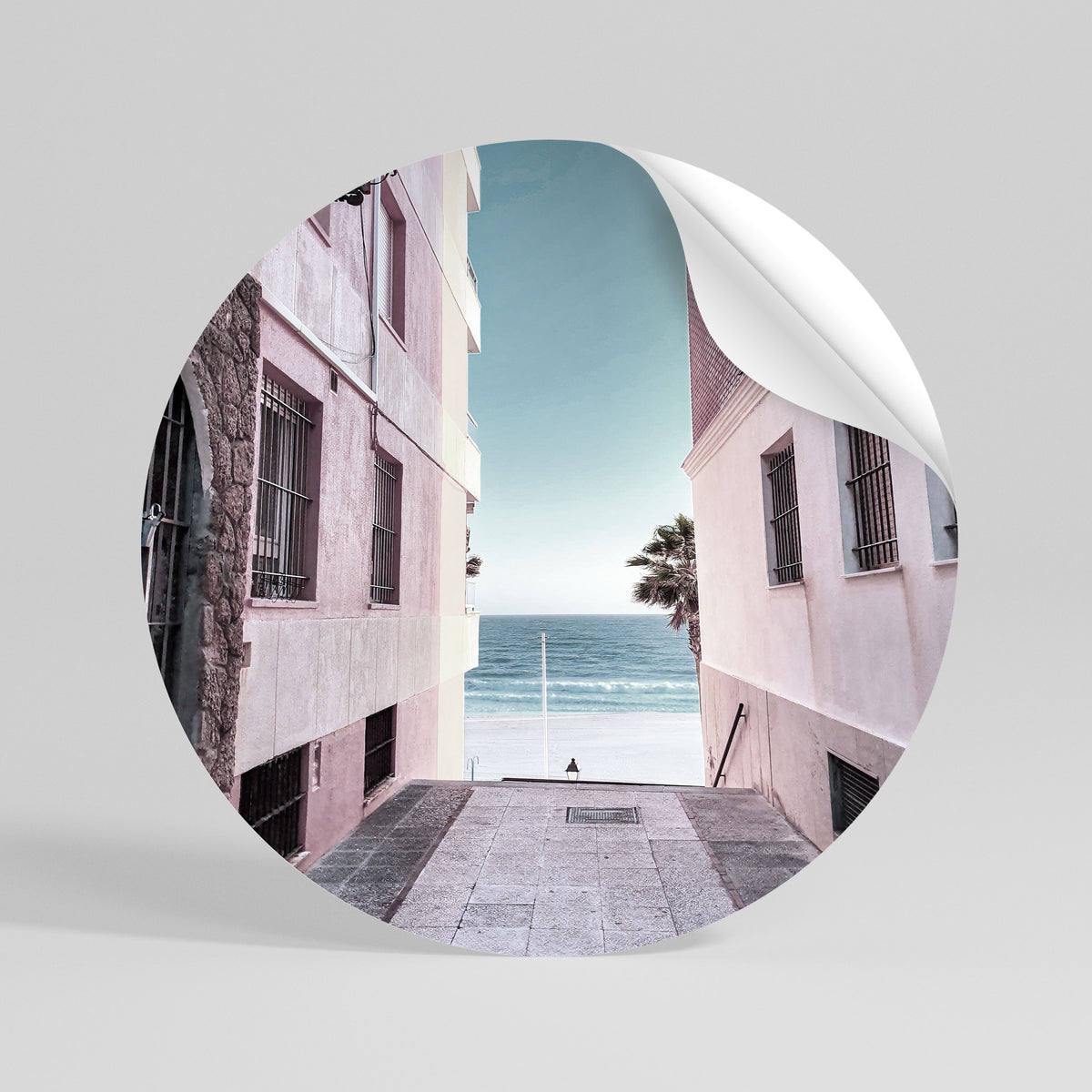 OCEAN'S WHISPER PATH Peel and Stick Round Sticker