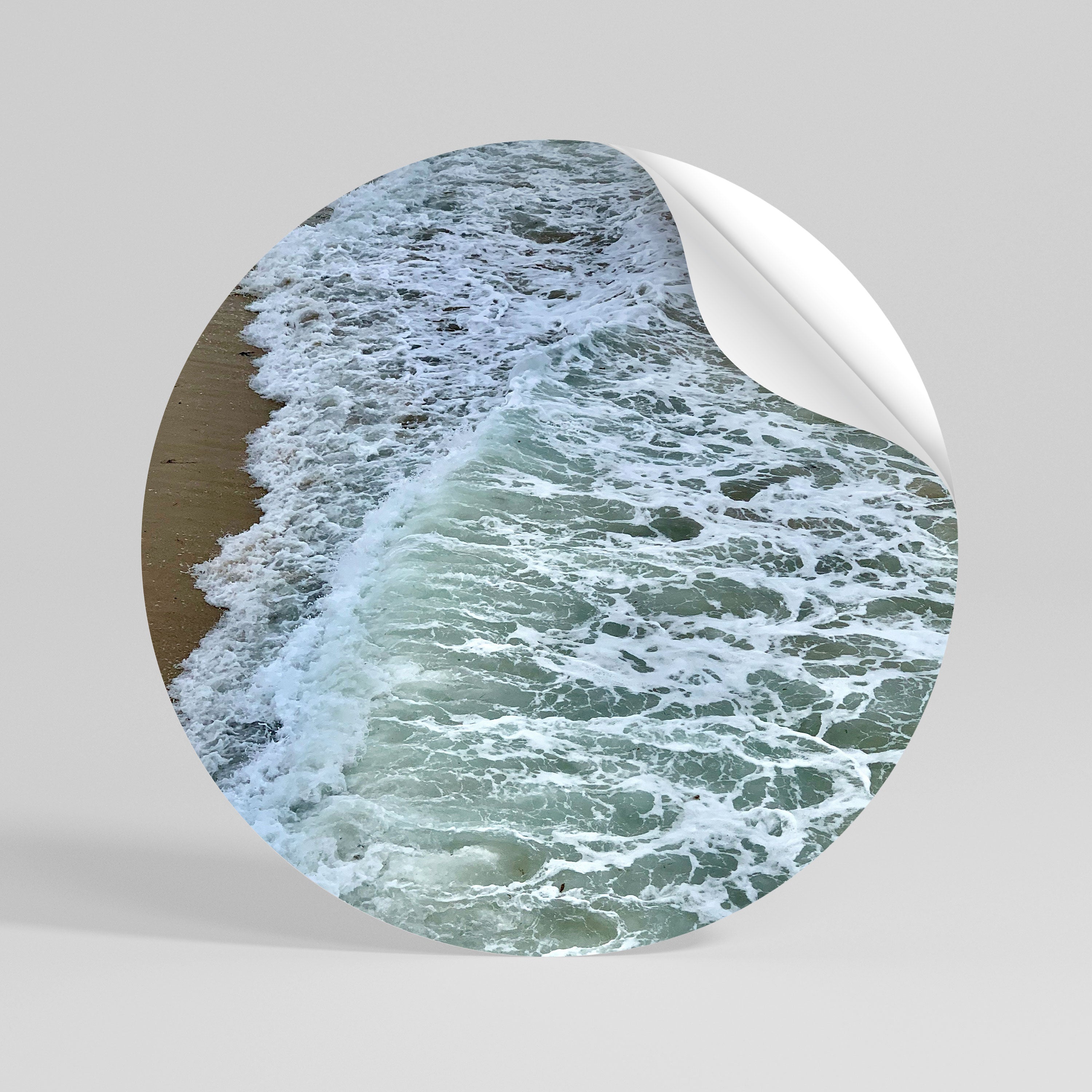 WAVES OF TIME Peel and Stick Round Sticker