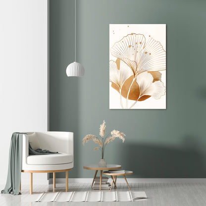 GOLDEN GINKGO DREAMS Κατακόρυφος Πίνακας σε Καμβά