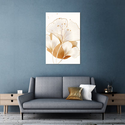 GOLDEN GINKGO DREAMS Κατακόρυφος Πίνακας σε Καμβά