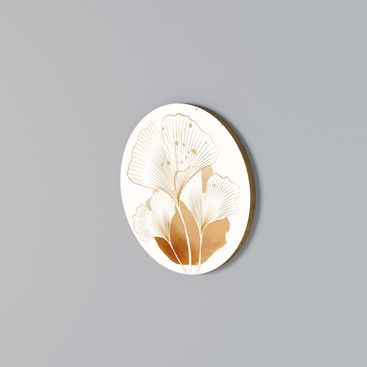 GOLDEN GINKGO DREAMS Στρογγυλός πίνακας ζωγραφικής