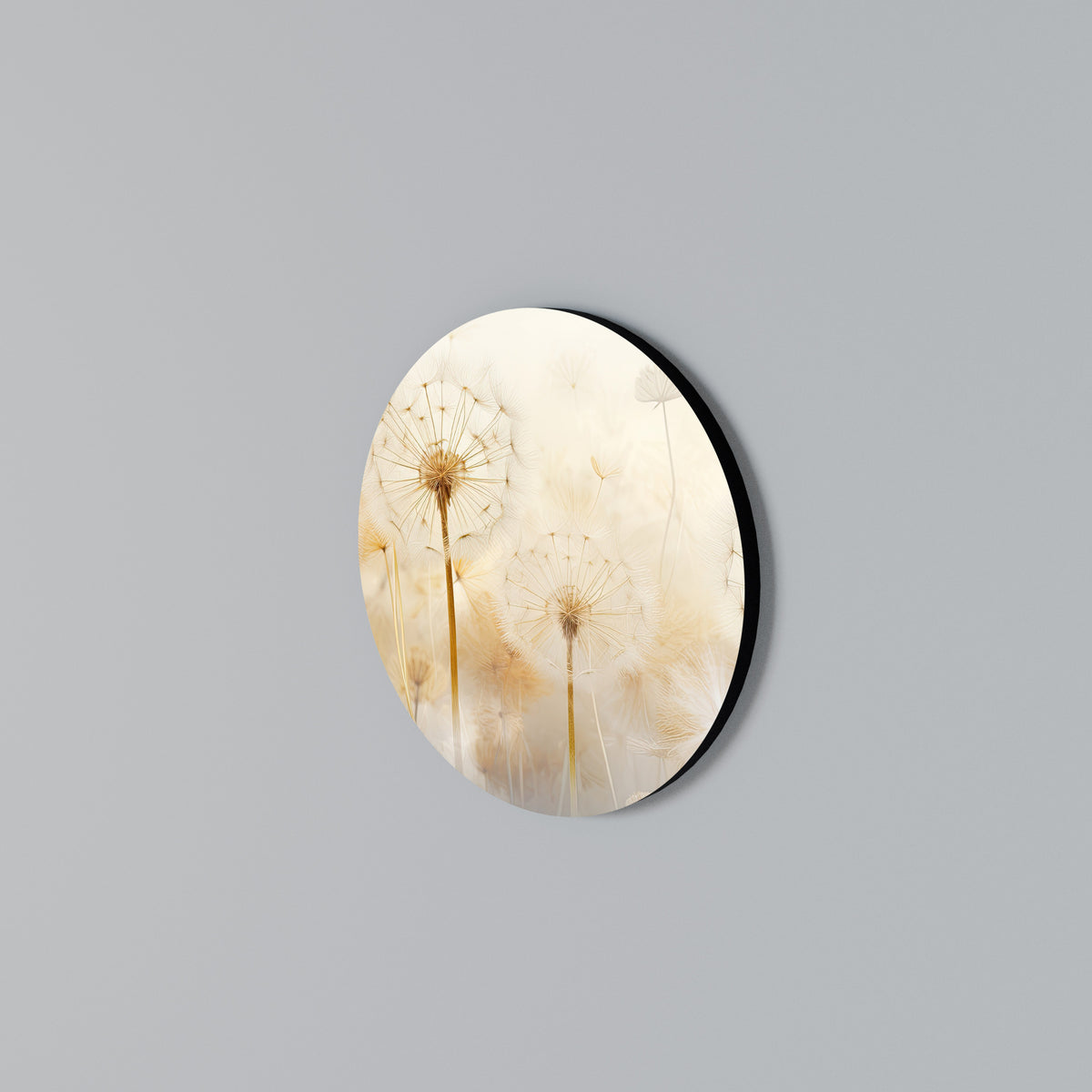 Round Wall Art – DREAMY DANDELION FIELDS