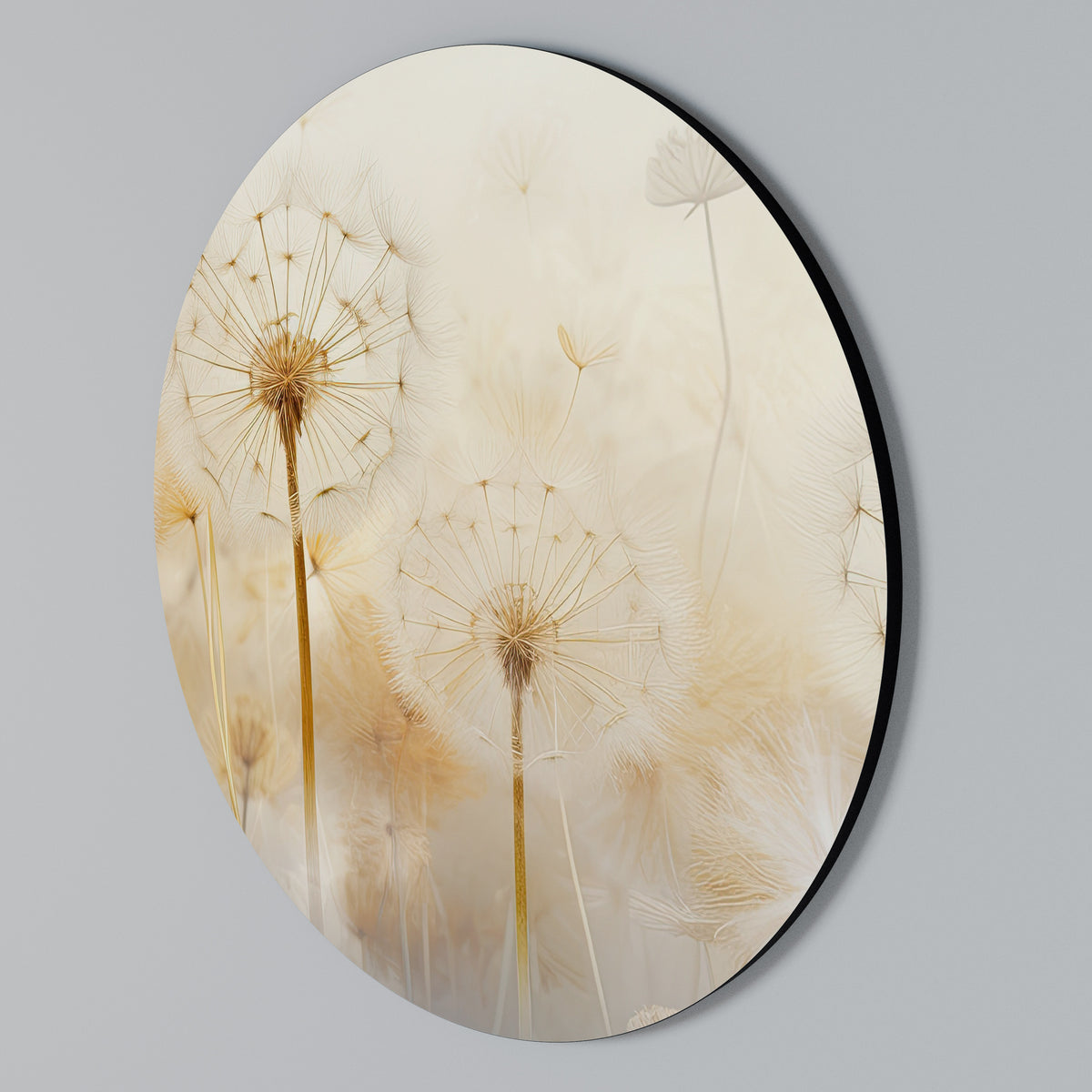 Round Wall Art – DREAMY DANDELION FIELDS