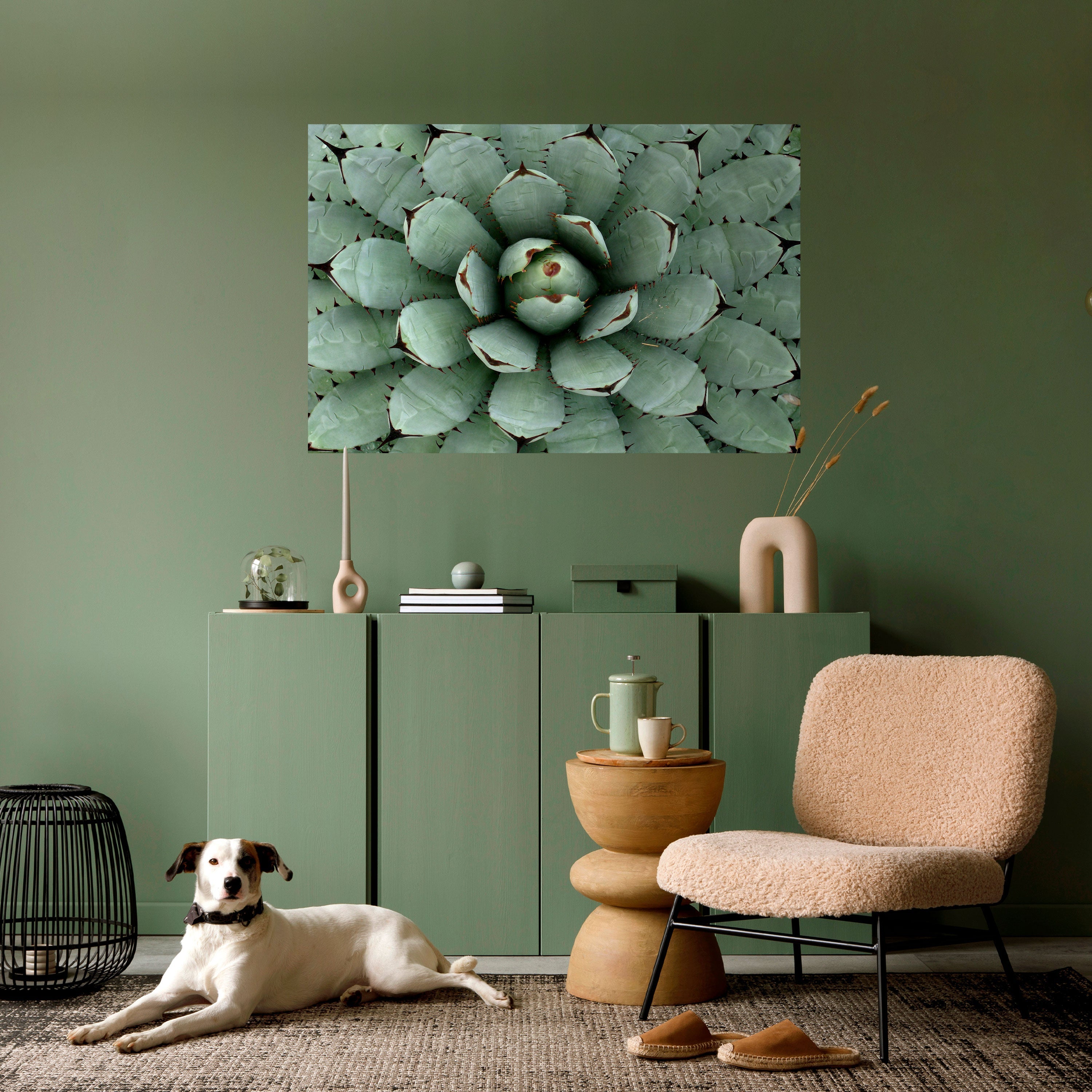 SUCCULENT SYMMETRY Peel and Stick Horizontal Poster