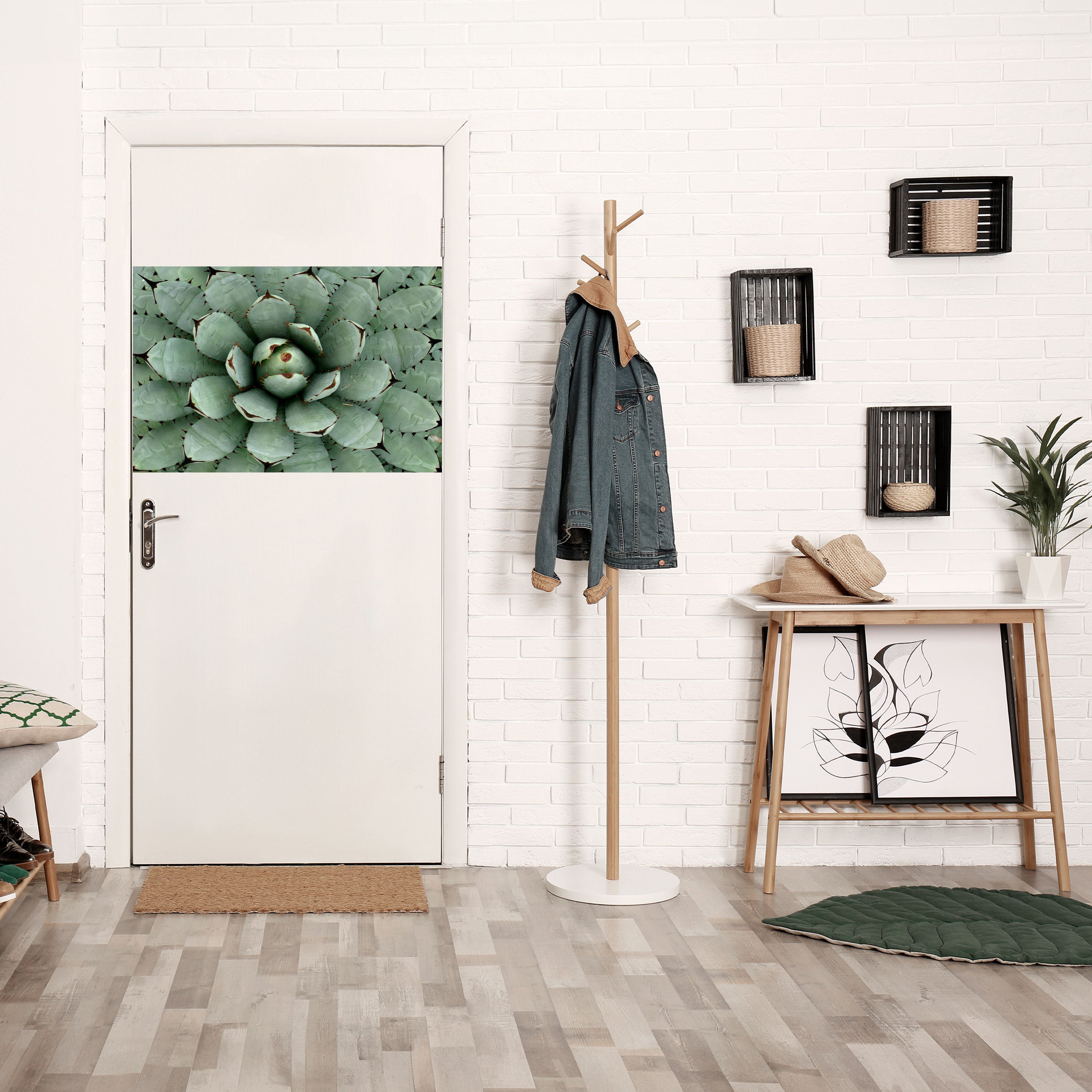 SUCCULENT SYMMETRY Peel and Stick Horizontal Poster