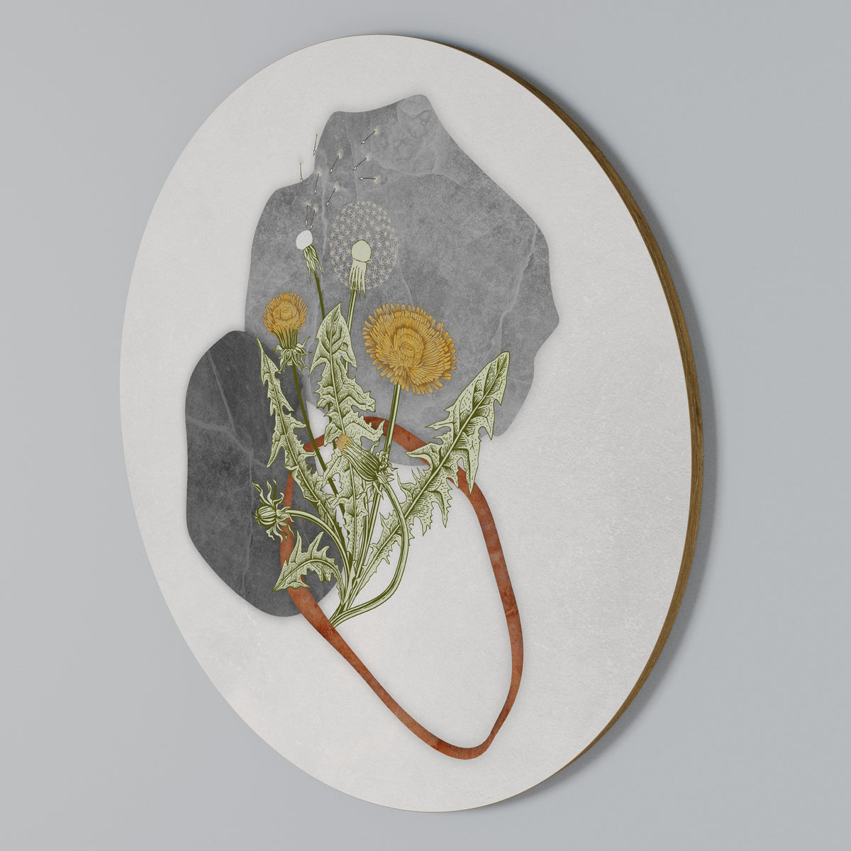 DANDELION RING Στρογγυλός πίνακας ζωγραφικής