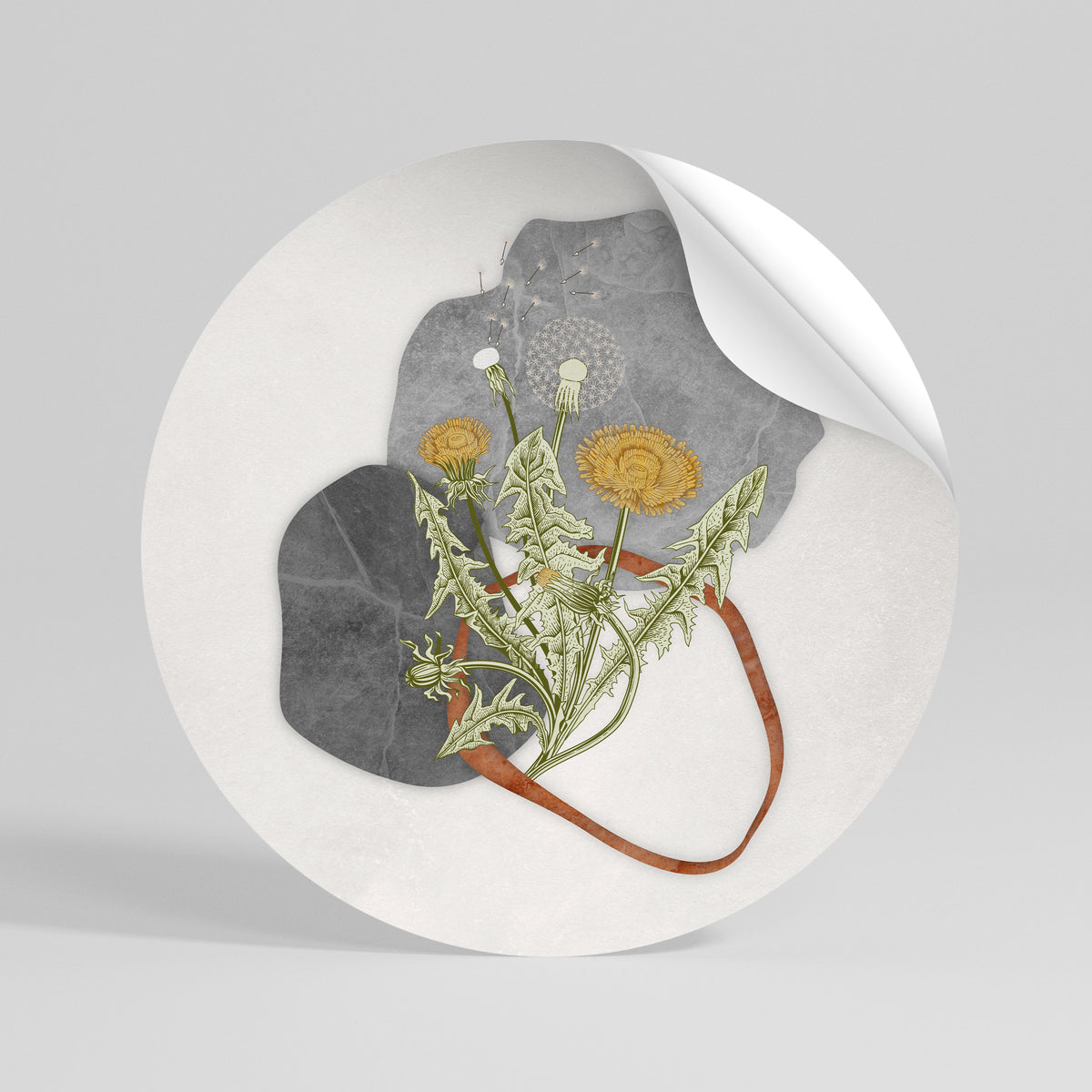 DANDELION RING Αυτοκόλλητη Αφίσα στρογγυλή