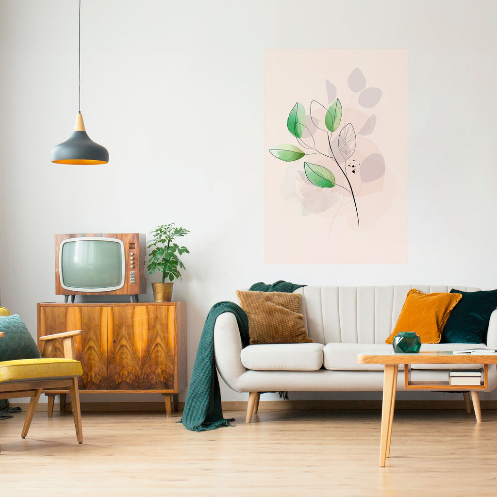 SERENE LEAF SONG Peel and Stick Vertical Poster