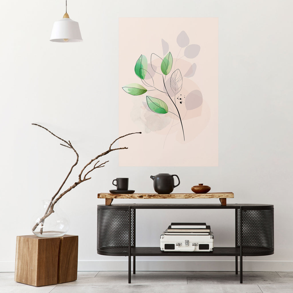 SERENE LEAF SONG Peel and Stick Vertical Poster