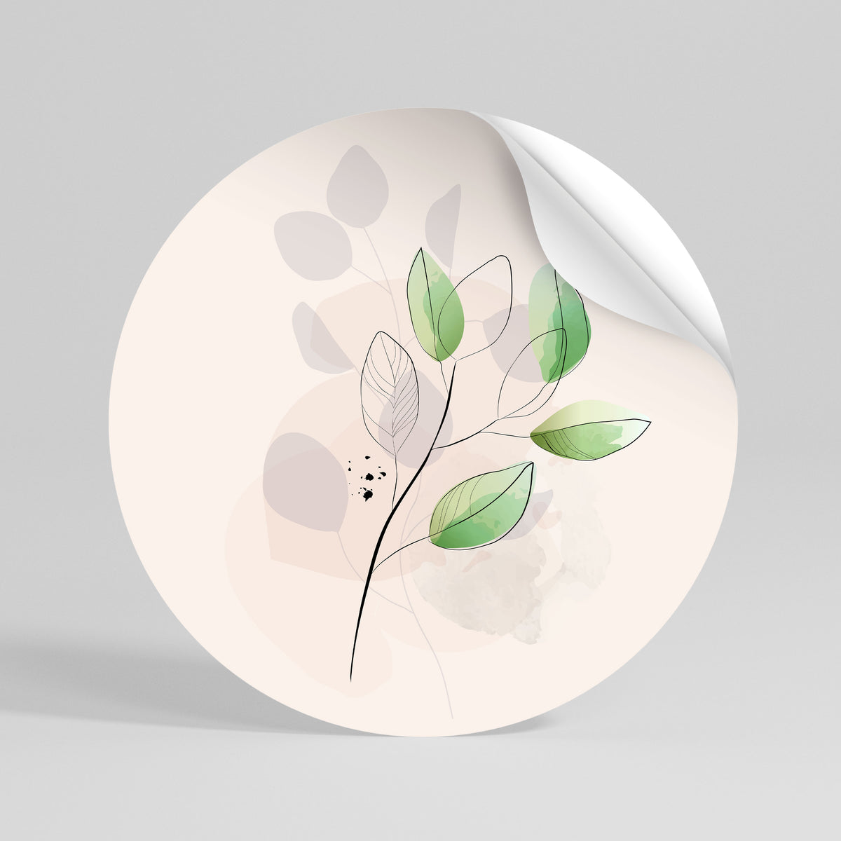 SERENE LEAF SONG Αυτοκόλλητη Αφίσα στρογγυλή