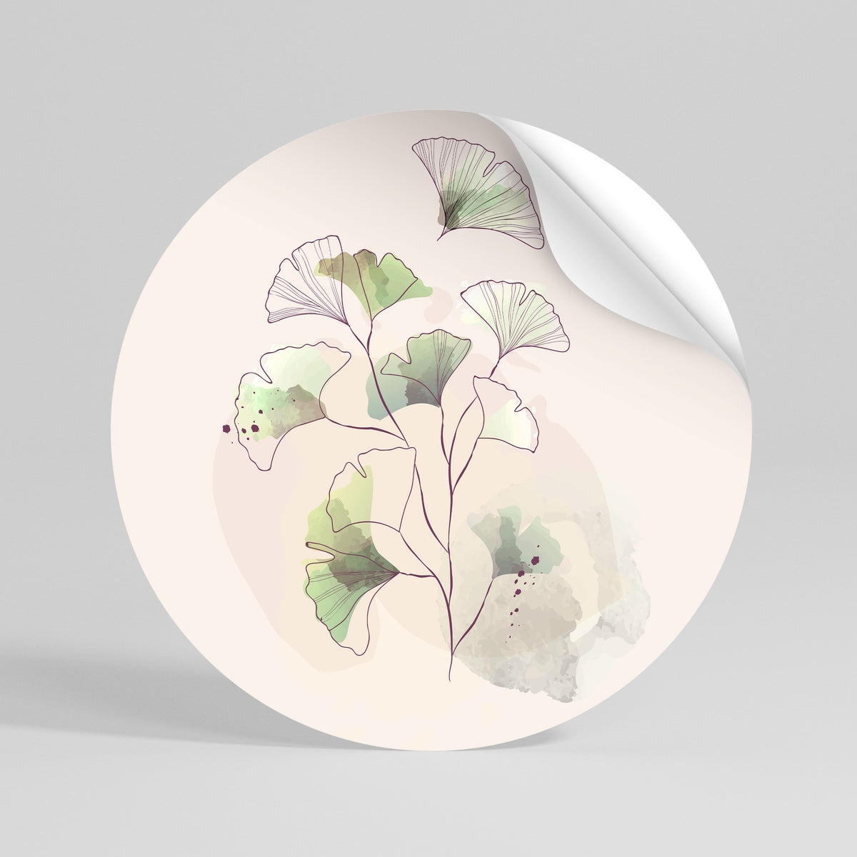 FOLIAGE REVERIE Αυτοκόλλητη Αφίσα στρογγυλή