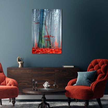 TRANQUIL RED ELEGANCE Κατακόρυφος Πίνακας σε Καμβά