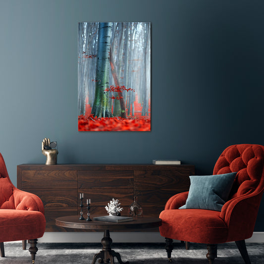 TRANQUIL RED ELEGANCE Κατακόρυφος Πίνακας σε Καμβά
