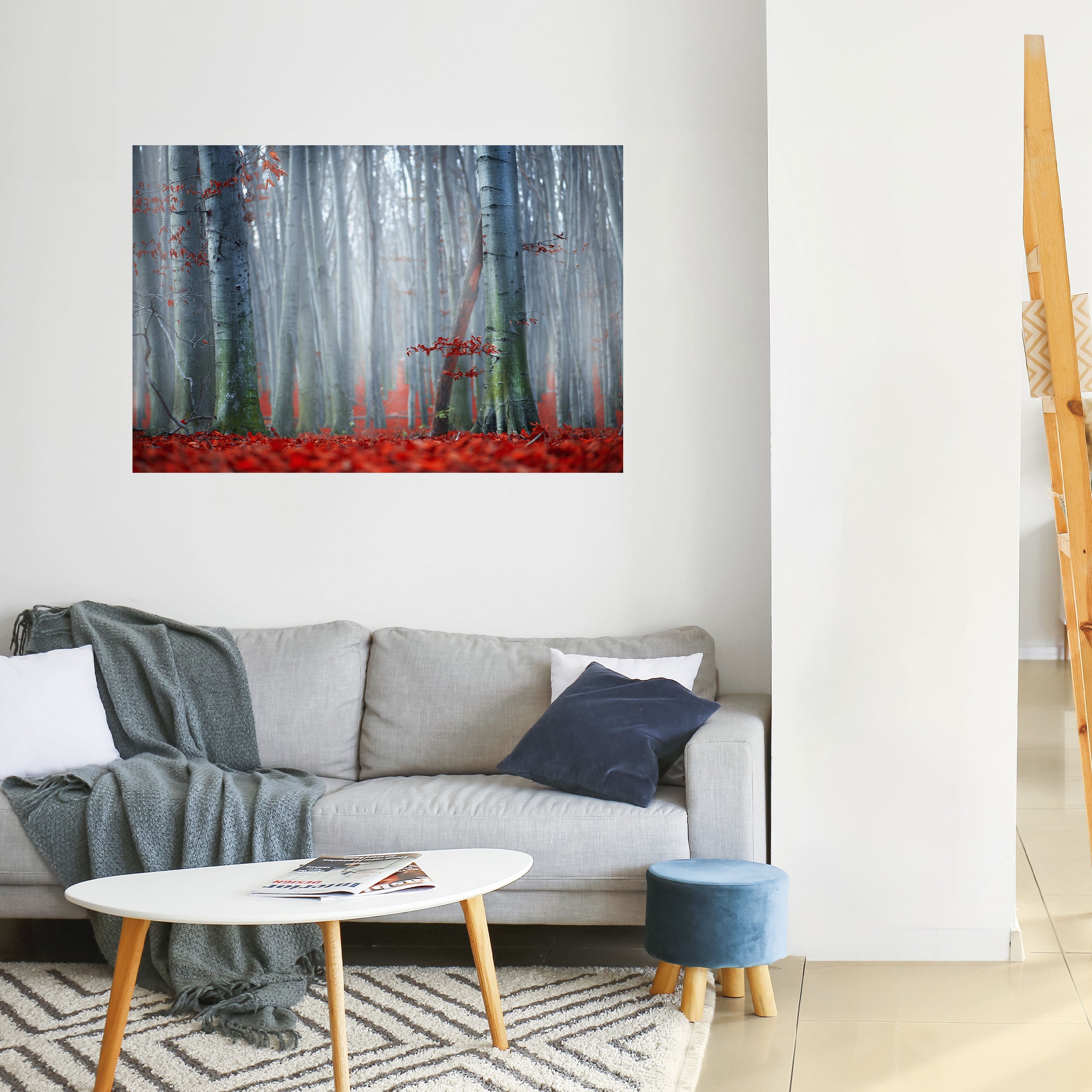 TRANQUIL RED ELEGANCE Peel and Stick Horizontal Poster