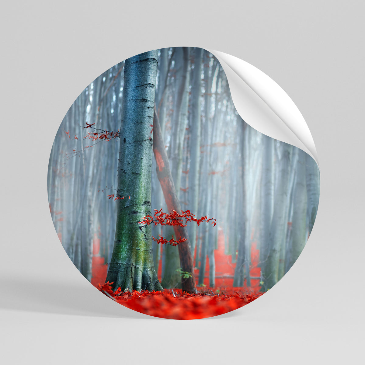 TRANQUIL RED ELEGANCE Αυτοκόλλητη Αφίσα στρογγυλή