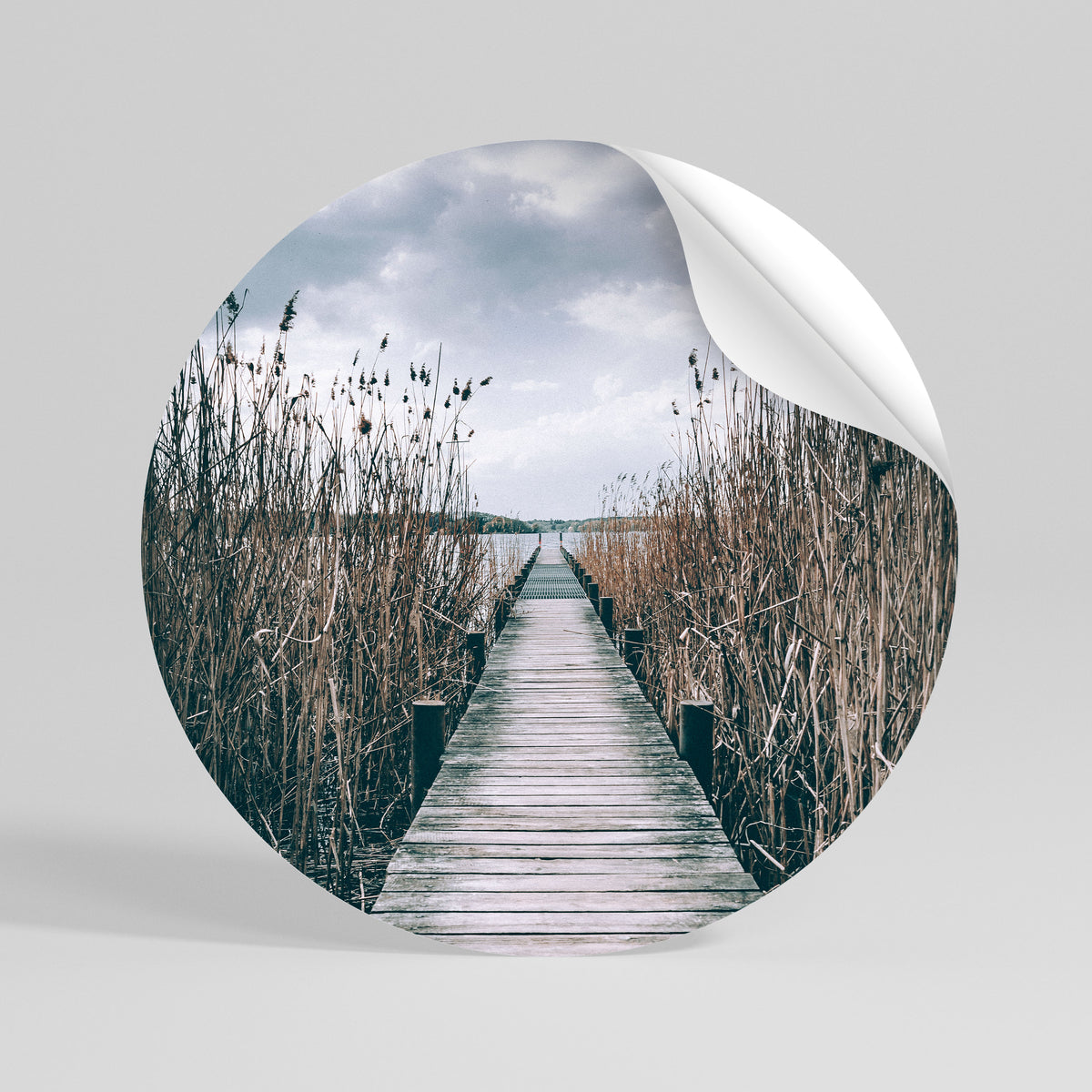 GAZE INTO STILLNESS Αυτοκόλλητη Αφίσα στρογγυλή