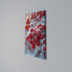 WINTER'S CRIMSON TREASURES Vertical Canvas Print