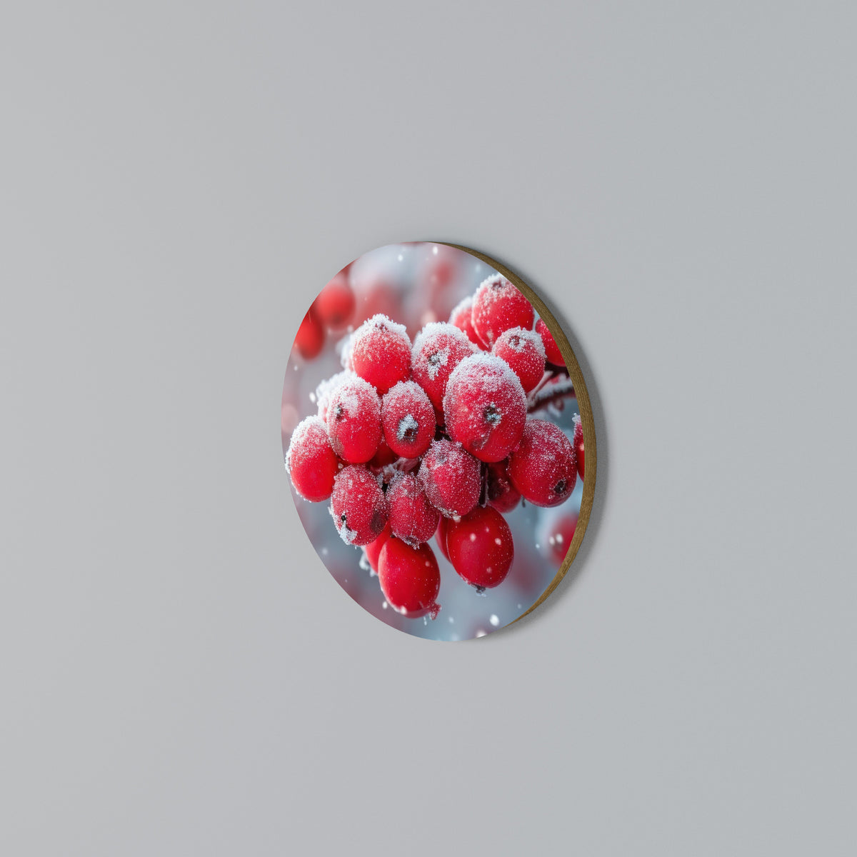 WINTER'S CRIMSON TREASURES Στρογγυλός πίνακας ζωγραφικής