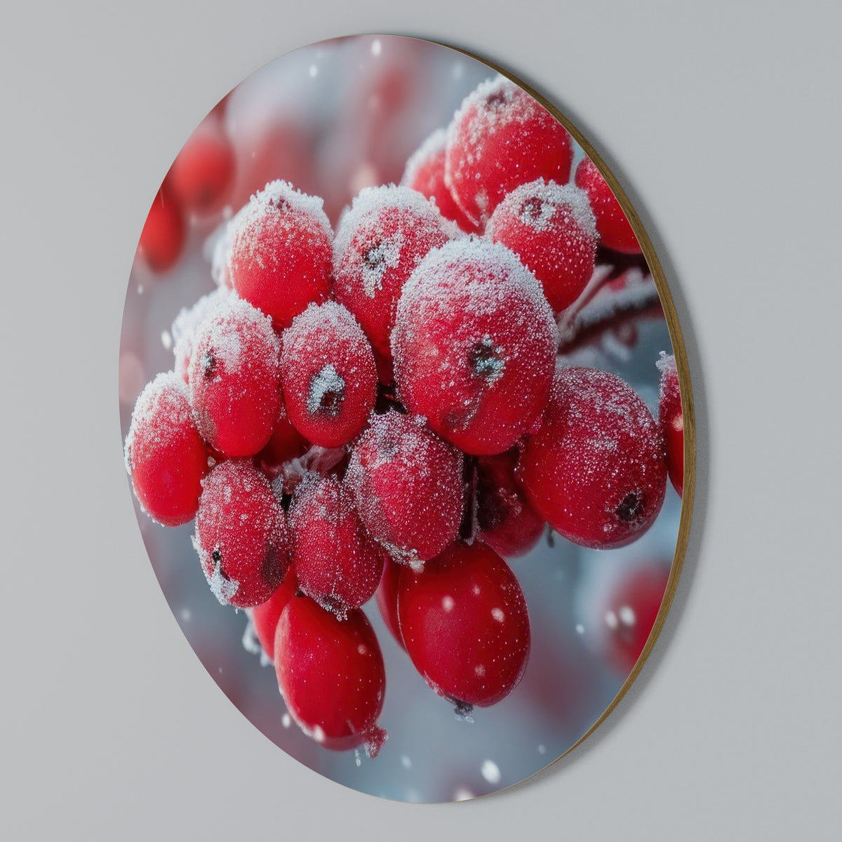 WINTER'S CRIMSON TREASURES Στρογγυλός πίνακας ζωγραφικής