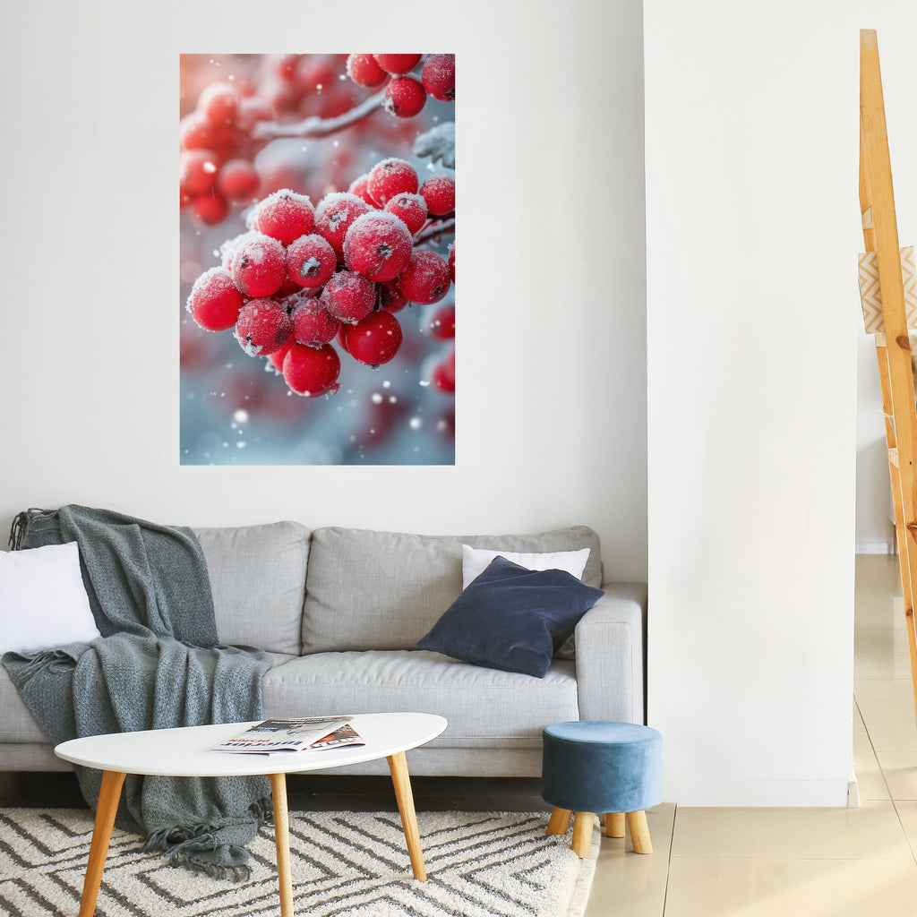 WINTER'S CRIMSON TREASURES Peel and Stick Vertical Poster