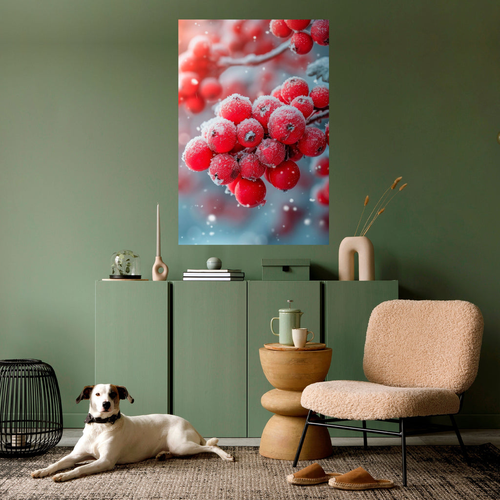 WINTER'S CRIMSON TREASURES Peel and Stick Vertical Poster