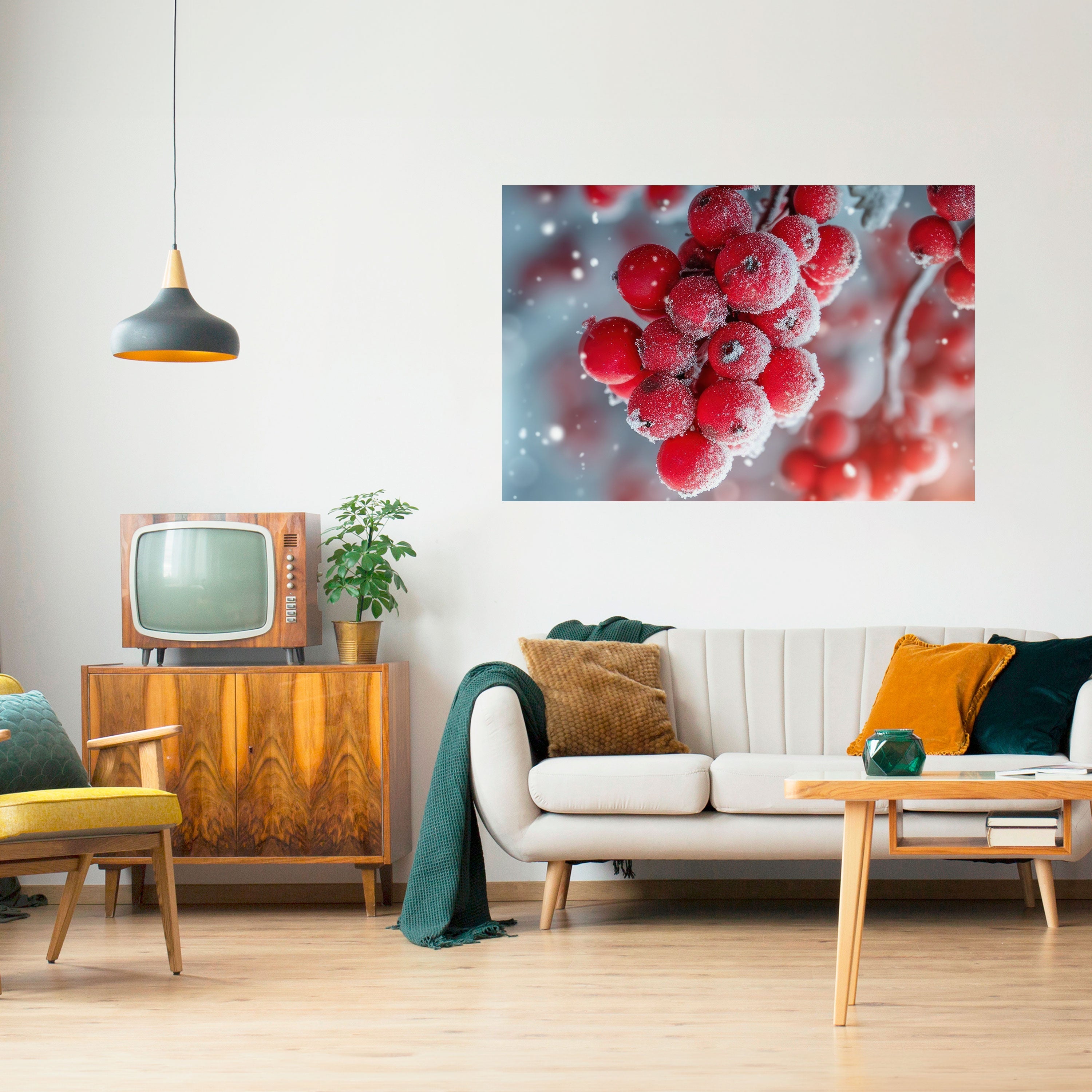 WINTER'S CRIMSON TREASURES Peel and Stick Horizontal Poster