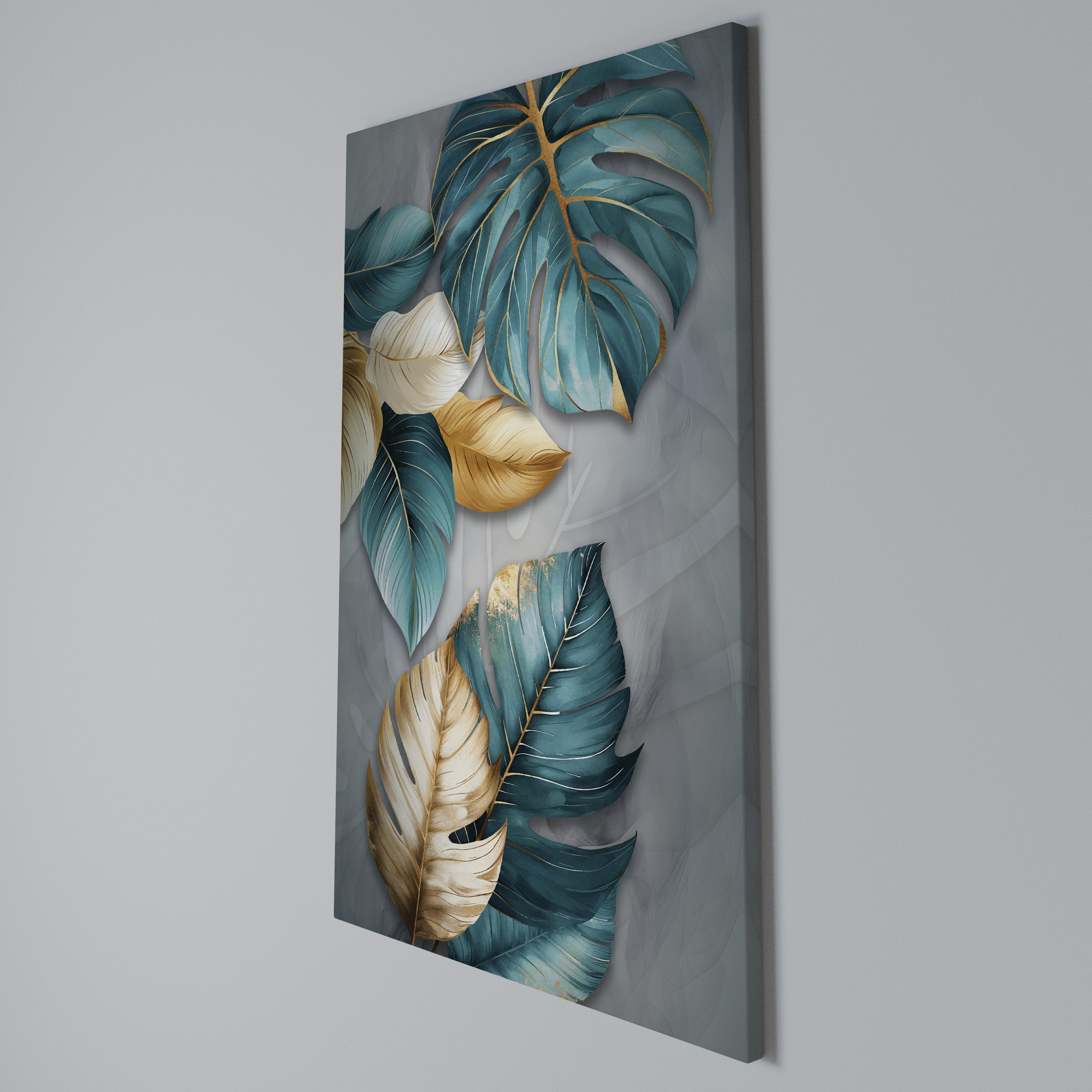 ELEGANCE IN LEAVES Κατακόρυφος Πίνακας σε Καμβά