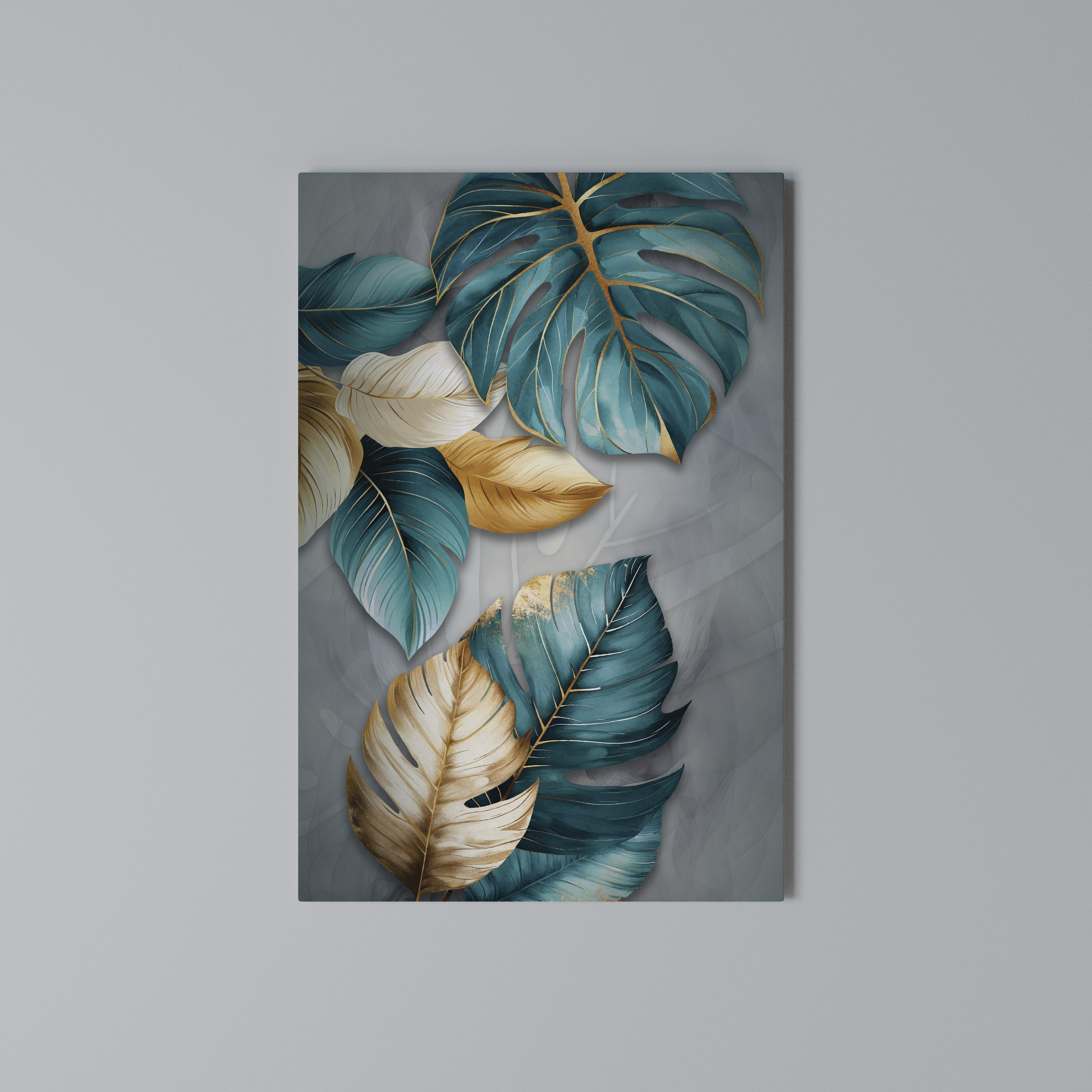 ELEGANCE IN LEAVES Κατακόρυφος Πίνακας σε Καμβά