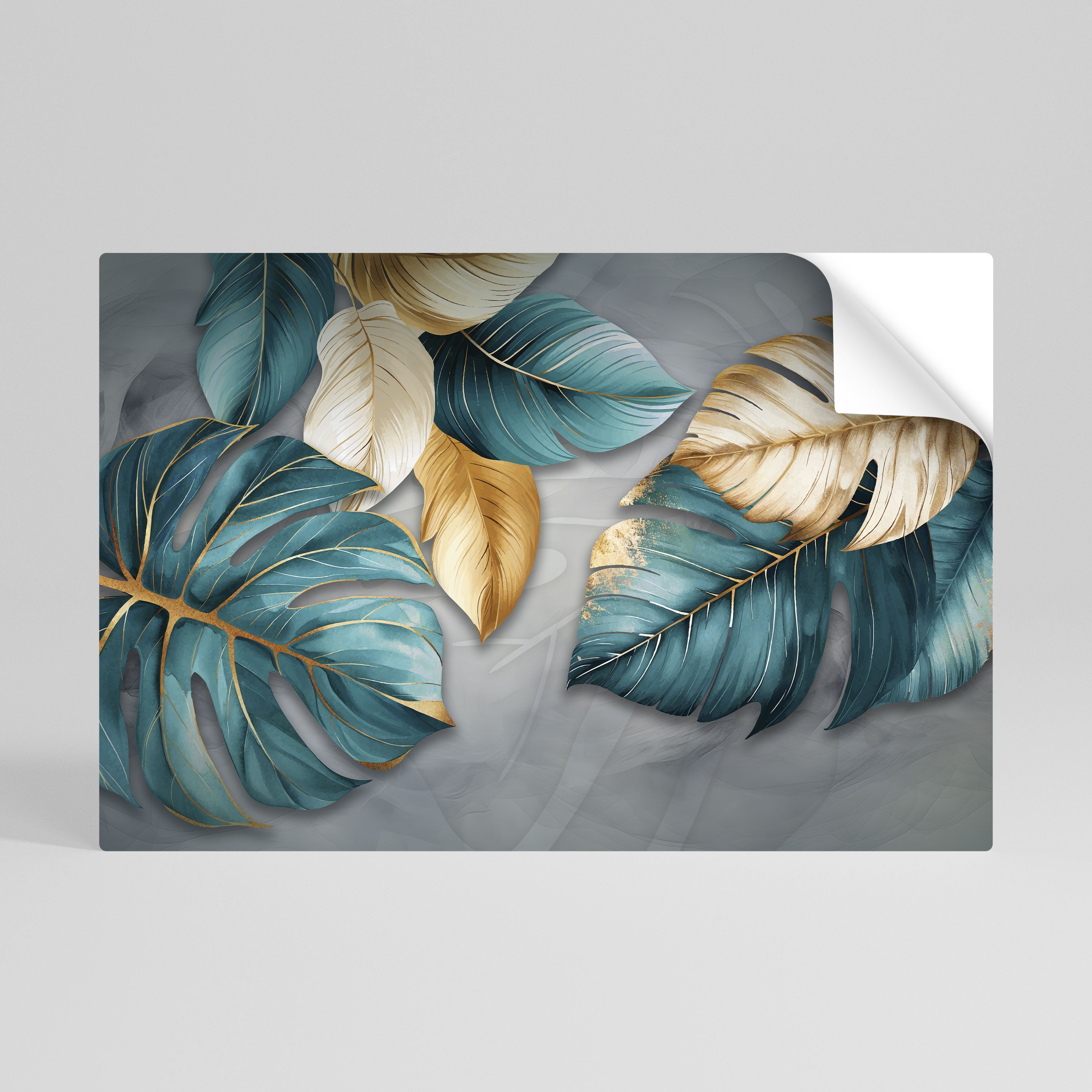 ELEGANCE IN LEAVES Αυτοκόλλητη Αφίσα οριζόντια