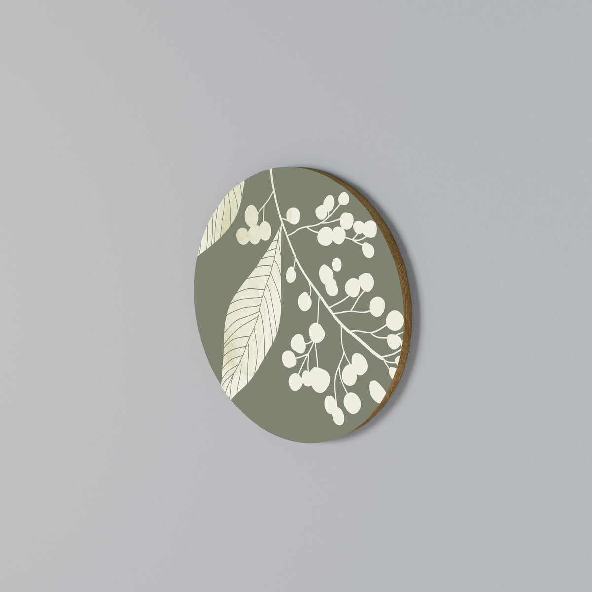 SERENE LEAFY FANTASIES Στρογγυλός πίνακας ζωγραφικής