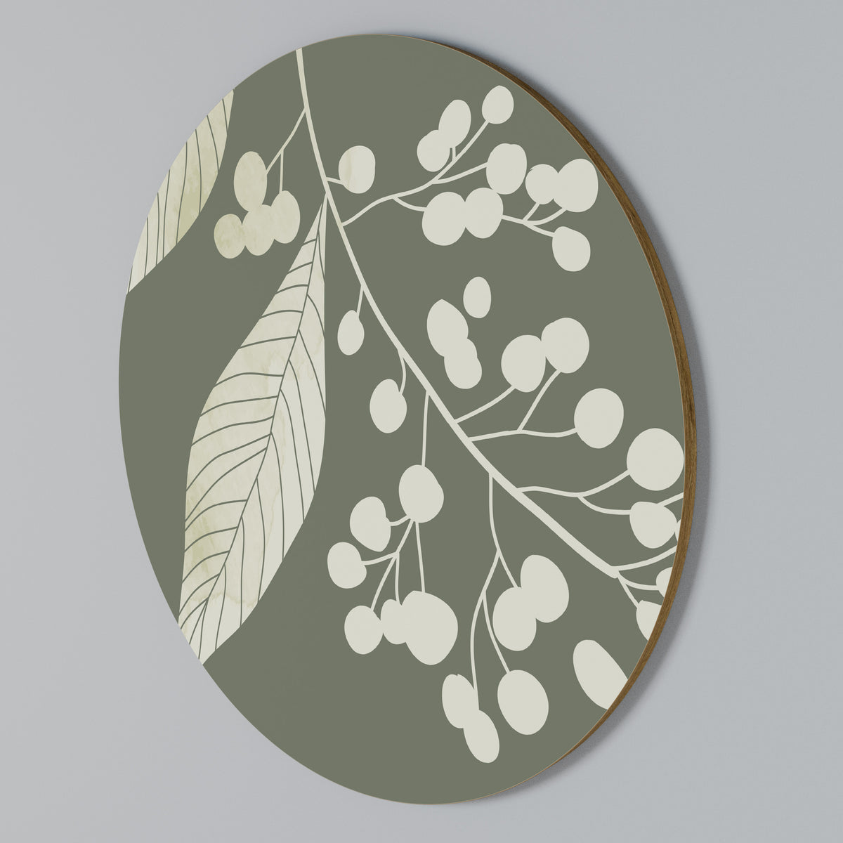 SERENE LEAFY FANTASIES Στρογγυλός πίνακας ζωγραφικής