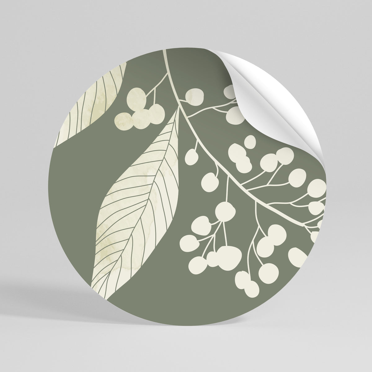 SERENE LEAFY FANTASIES Αυτοκόλλητη Αφίσα στρογγυλή