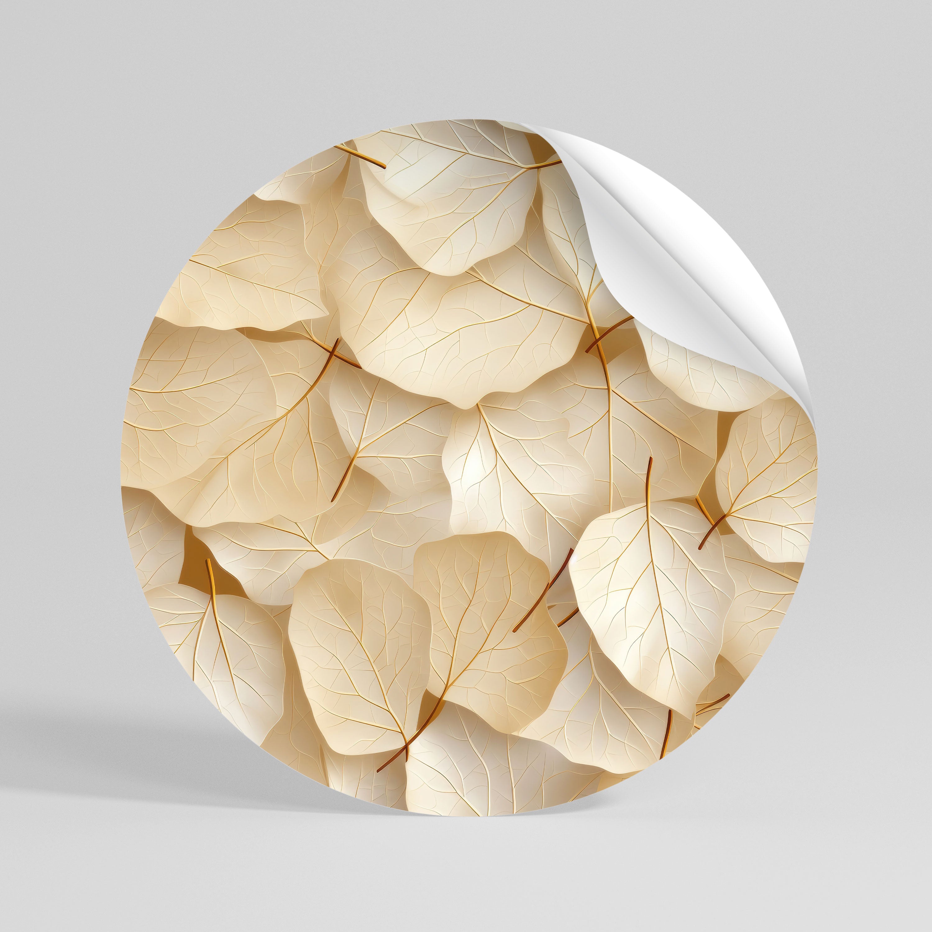 VELLUM LEAF SYMPHONY Peel and Stick Round Sticker