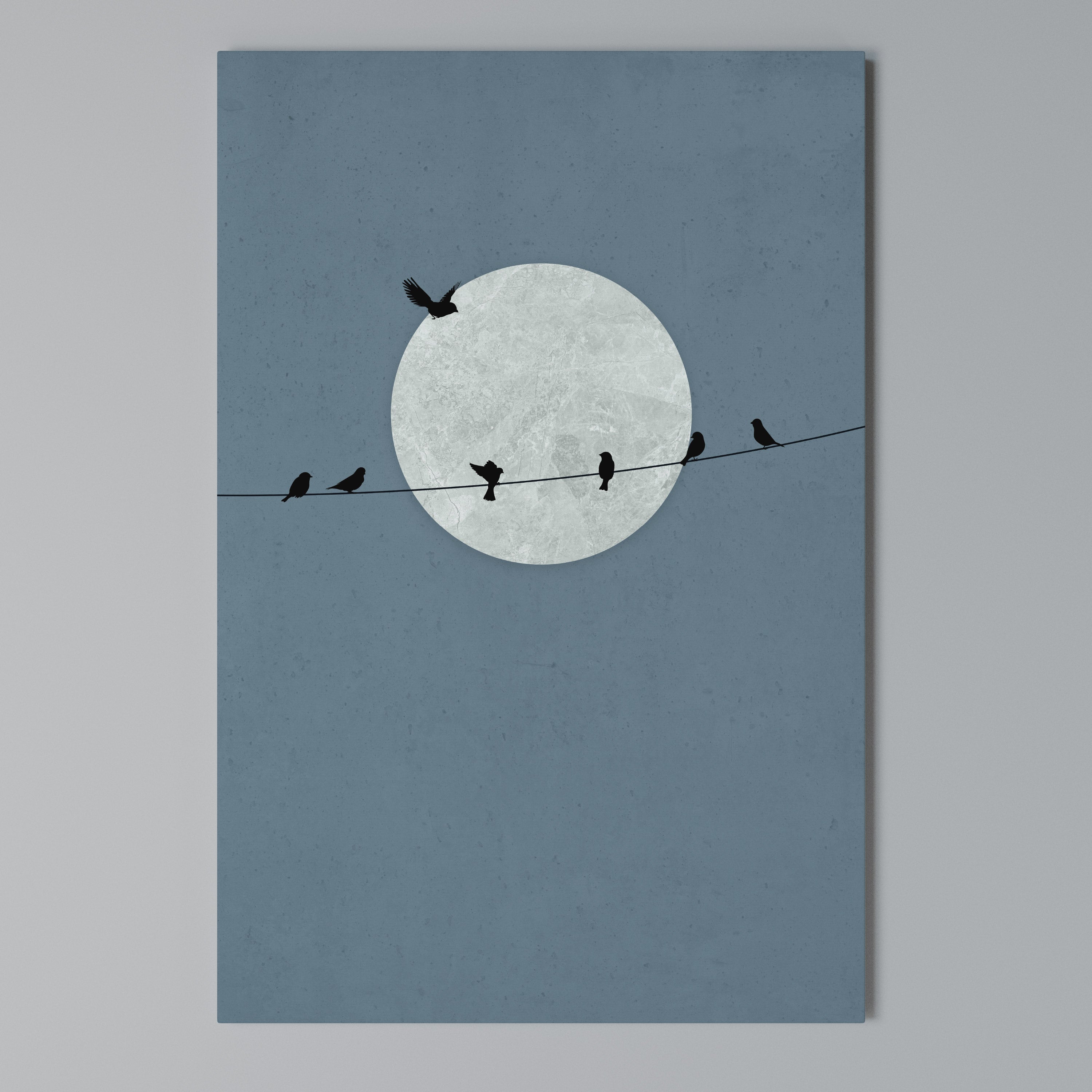 MOONLIT REST Κατακόρυφος Πίνακας σε Καμβά