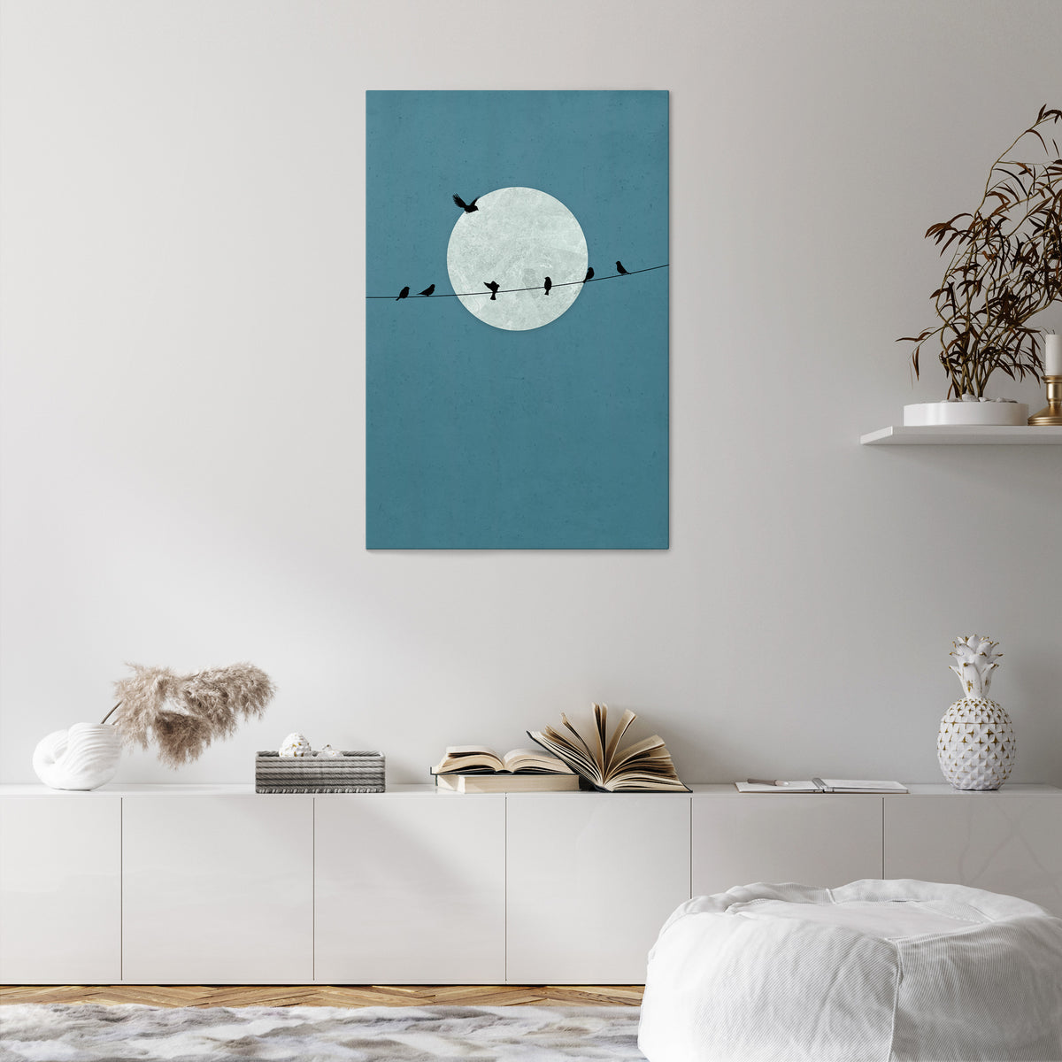 MOONLIT REST Κατακόρυφος Πίνακας σε Καμβά