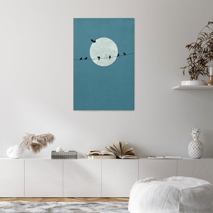MOONLIT REST Κατακόρυφος Πίνακας σε Καμβά