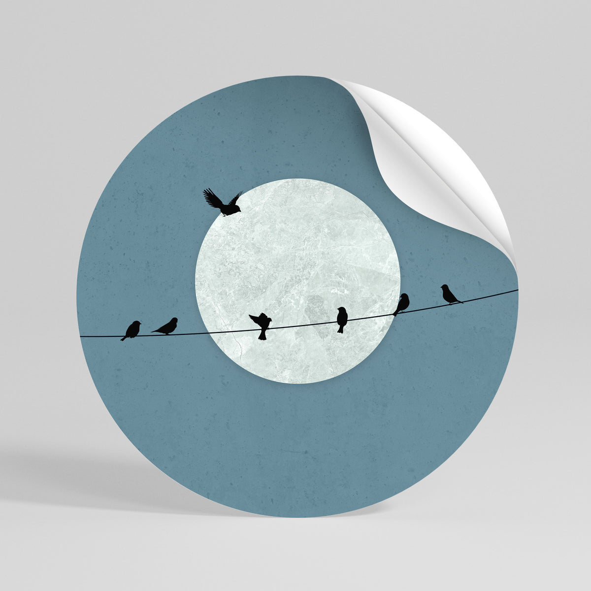 MOONLIT REST Αυτοκόλλητη Αφίσα στρογγυλή