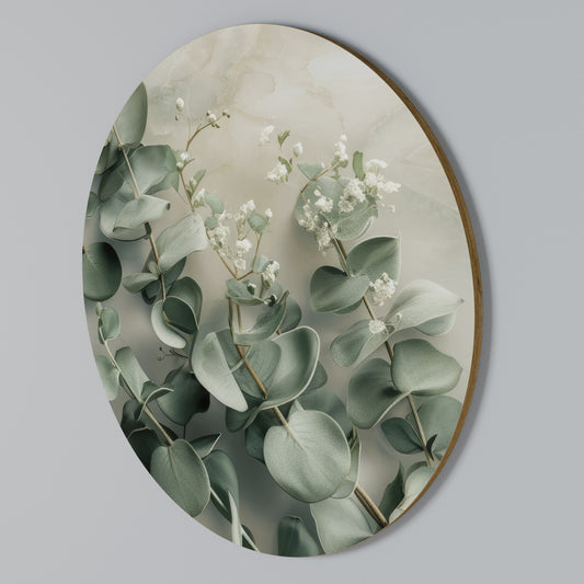 ELEGANT LEAF BALLET Στρογγυλός πίνακας ζωγραφικής