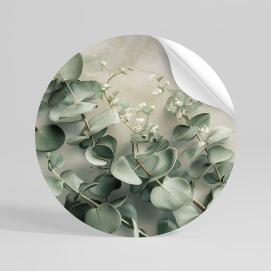ELEGANT LEAF BALLET Peel and Stick Round Sticker