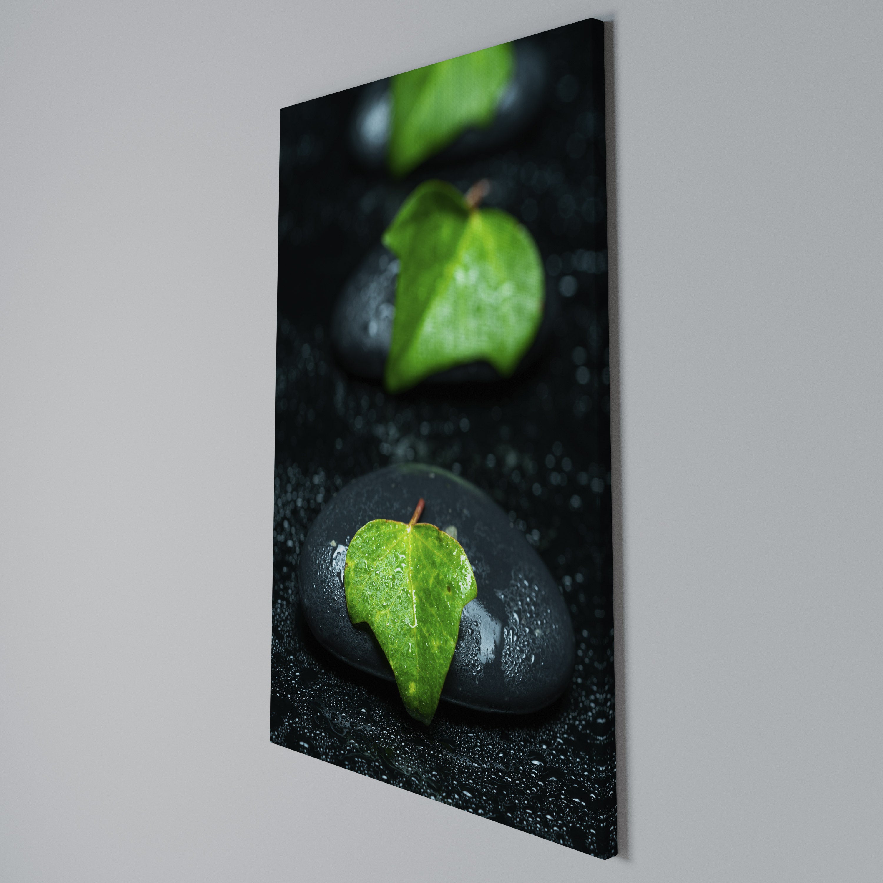 RAINDROPS ON STONE Κατακόρυφος Πίνακας σε Καμβά
