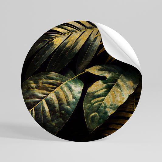 ENIGMATIC FOLIAGE TWILIGHT Αυτοκόλλητη Αφίσα στρογγυλή