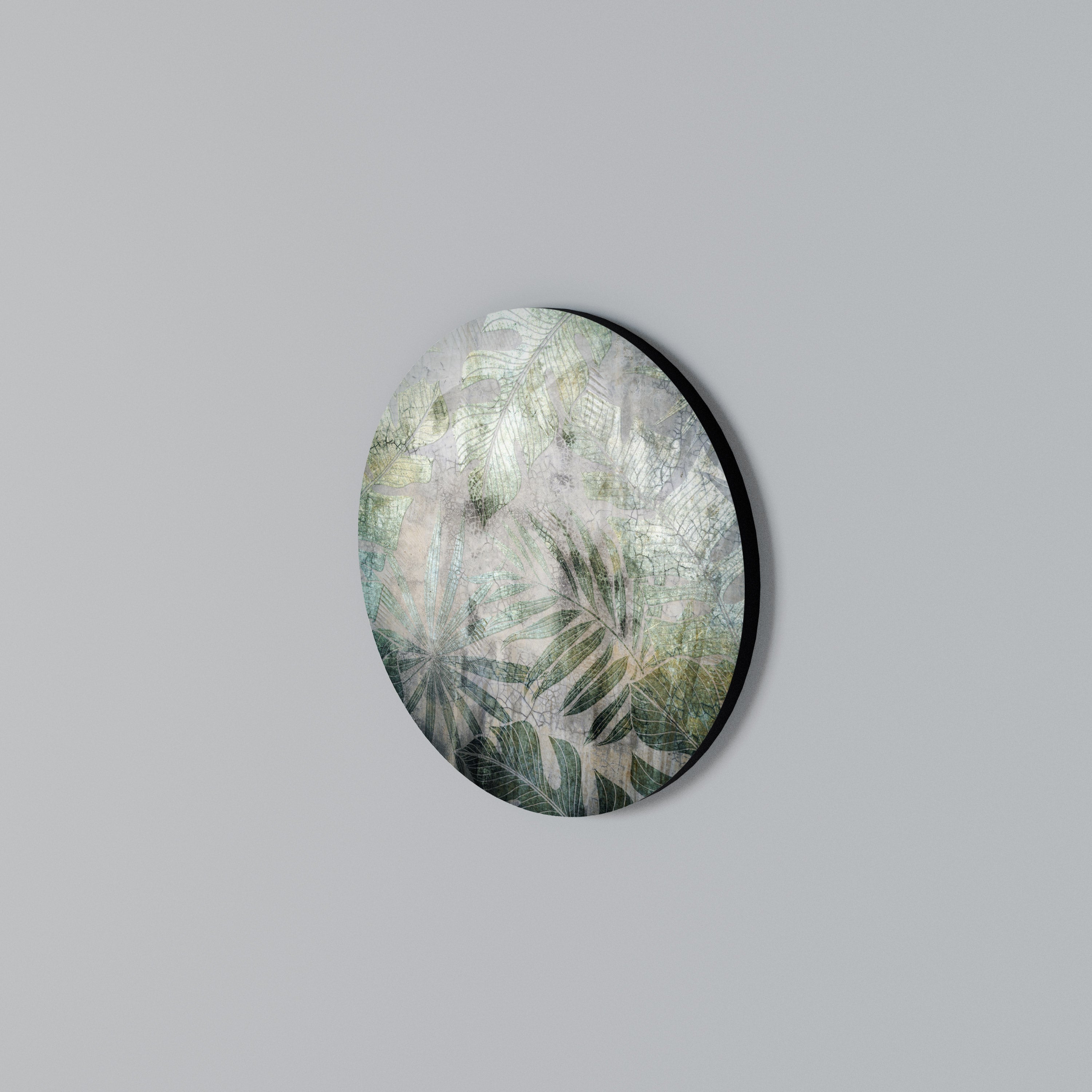 HARMONY IN GREENERY Round Wall Art