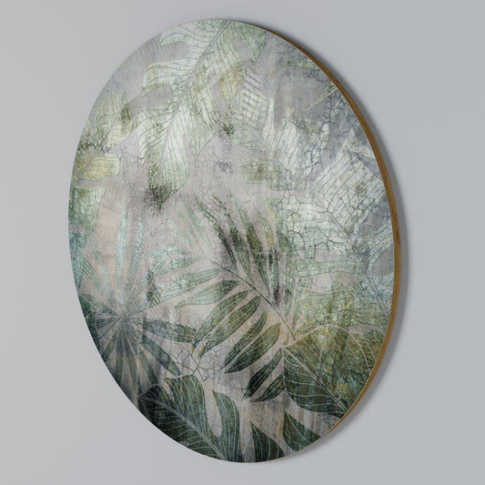 HARMONY IN GREENERY Στρογγυλός πίνακας ζωγραφικής
