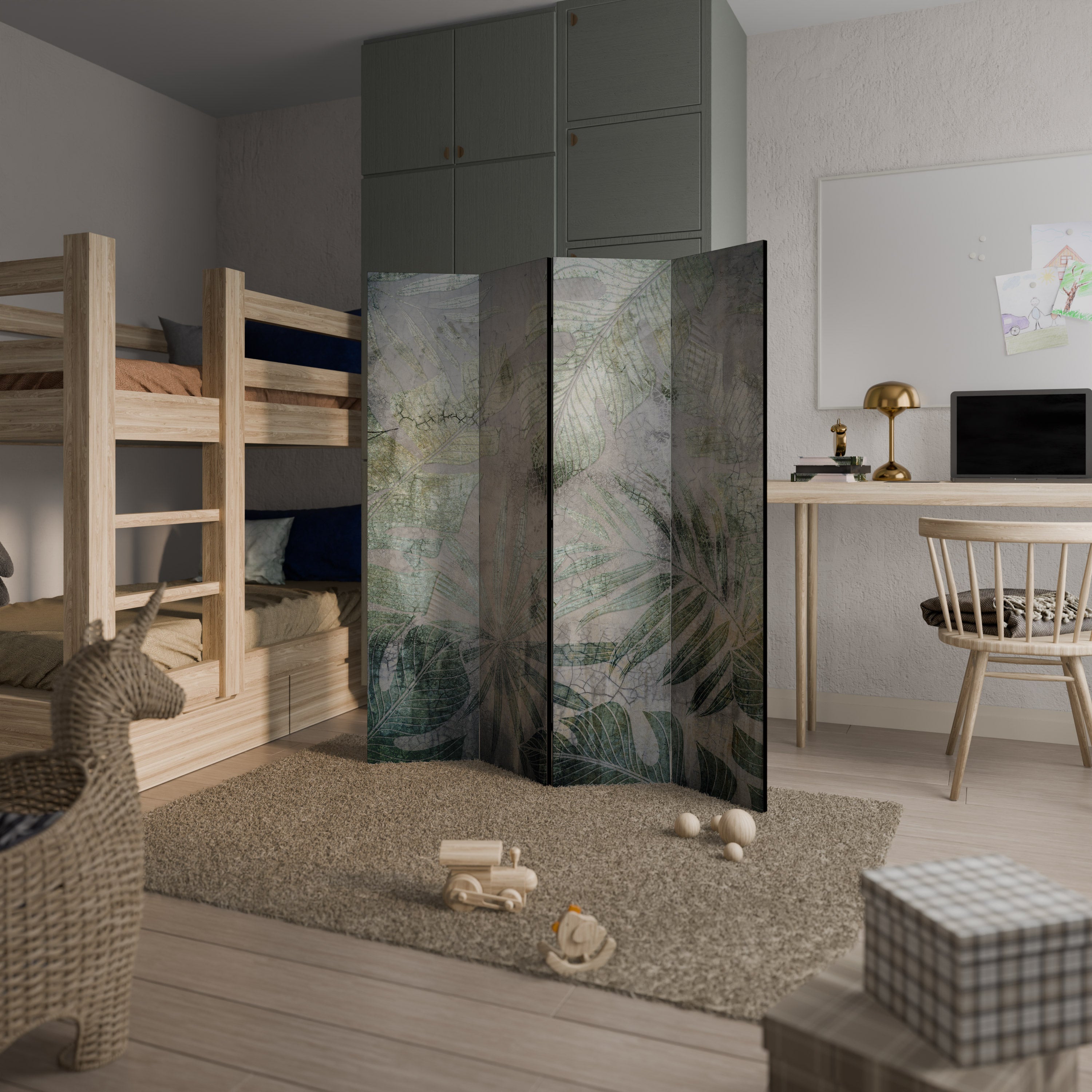 HARMONY IN GREENERY Παραβάν με 4 πάνελ