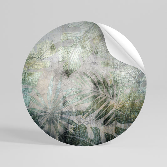 HARMONY IN GREENERY Αυτοκόλλητη Αφίσα στρογγυλή