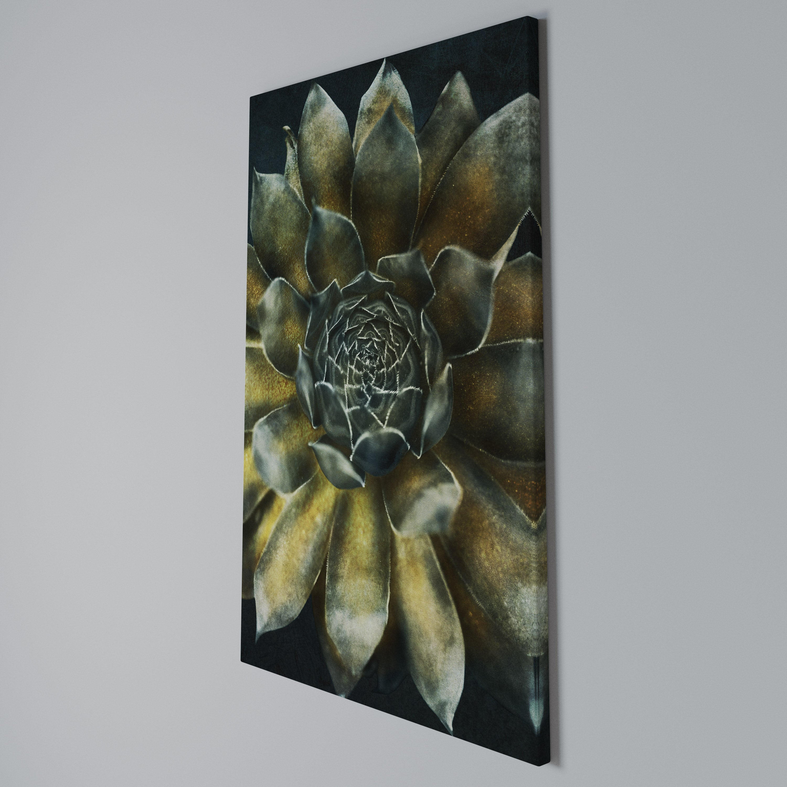 MYSTICAL SUCCULENT WHIRL Vertical Canvas Print