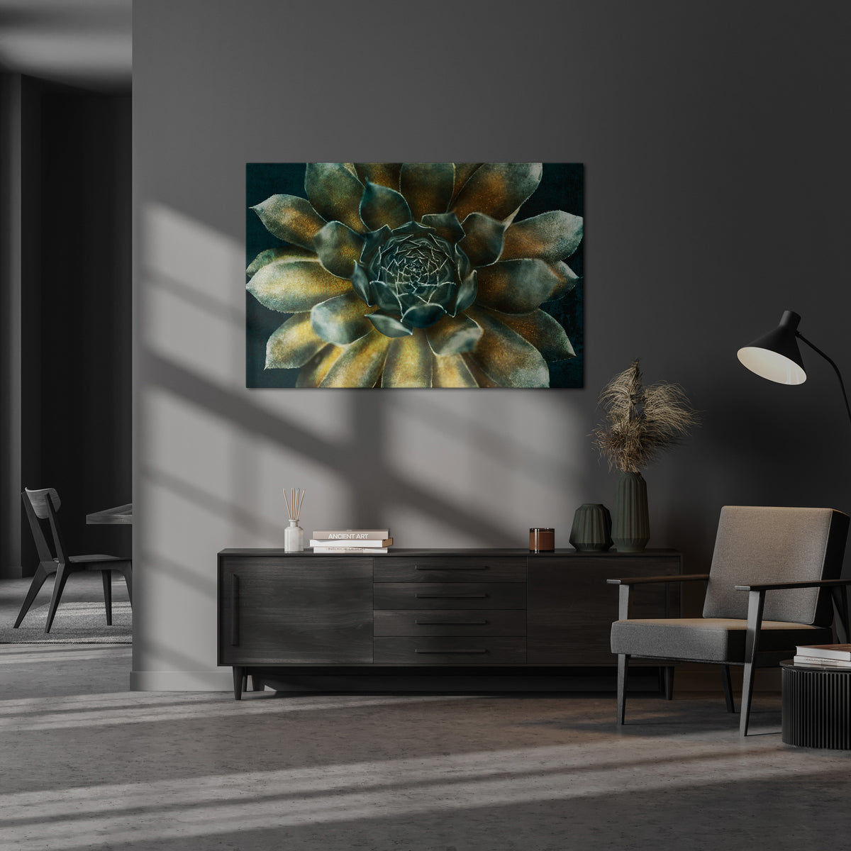 MYSTICAL SUCCULENT WHIRL Horizontal Canvas Print